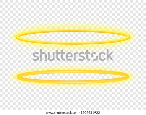 Halo
angel ring . Holy golden nimbus circle
isolated