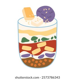 Halo Halo filipino traditional dessert illustration