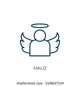 halo icon. Thin linear halo outline icon isolated on white background. Line vector halo sign, symbol for web and mobile