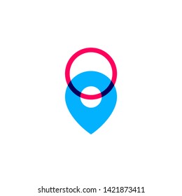 halo pin secure location logo vector icon illustration