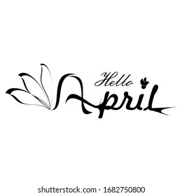 Halo typographic vector design April Black text vector illustration