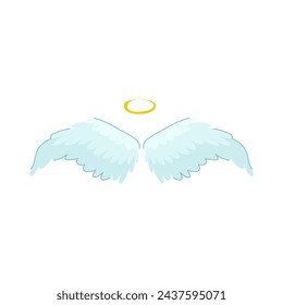 halo wing angel cartoon. outline cupid, sketch heaven, eagle cute halo wing angel sign. isolated symbol vector illustration