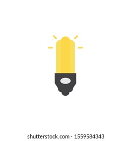 halogen bulb idea icon flat style illustration