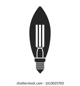 Halogen bulb vector icon. Black vector icon isolated on white background halogen bulb.