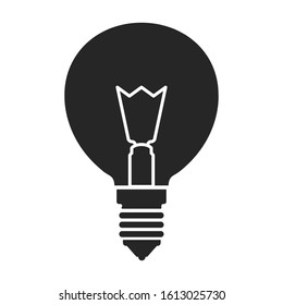Halogen bulb vector icon. Black vector icon isolated on white background halogen bulb.