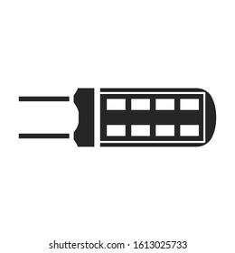 Halogen bulb vector icon. Black vector icon isolated on white background halogen bulb.