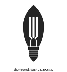 Halogen bulb vector icon. Black vector icon isolated on white background halogen bulb.