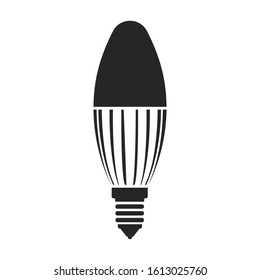 Halogen bulb vector icon. Black vector icon isolated on white background halogen bulb.