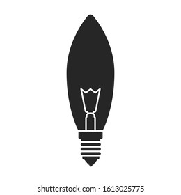 Halogen bulb vector icon. Black vector icon isolated on white background halogen bulb.