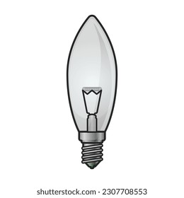 Halogen bulb vector icon. Color vector icon isolated on white background halogen bulb.