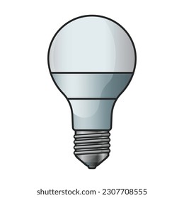 Halogen bulb vector icon. Color vector icon isolated on white background halogen bulb.