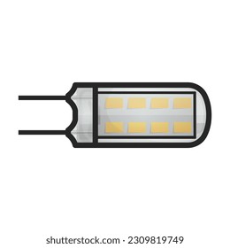 Halogen bulb vector icon. Color vector icon isolated on white background halogen bulb.