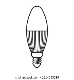 Halogen bulb vector icon. Line vector icon isolated on white background halogen bulb.
