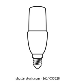 Halogen bulb vector icon. Line vector icon isolated on white background halogen bulb.