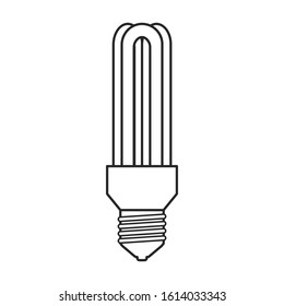 Halogen bulb vector icon. Line vector icon isolated on white background halogen bulb.