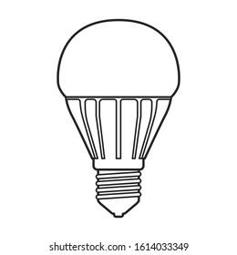 Halogen bulb vector icon. Line vector icon isolated on white background halogen bulb.