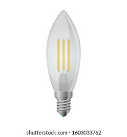 Halogen bulb vector icon. Realistic vector icon isolated on white background halogen bulb.