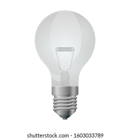 Halogen bulb vector icon. Realistic vector icon isolated on white background halogen bulb.