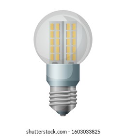 Halogen bulb vector icon. Realistic vector icon isolated on white background halogen bulb.