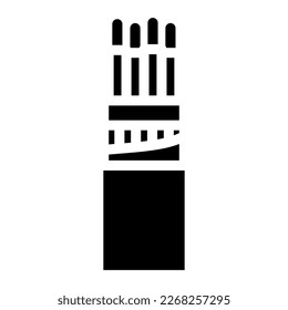 halogen free flame retardant cable glyph icon vector. halogen free flame retardant cable sign. isolated symbol illustration