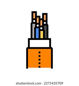 halogen free flame retardant cable color icon vector. halogen free flame retardant cable sign. isolated symbol illustration