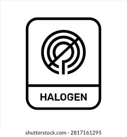 HALOGEN ICON FOR PRODUCTS VECTOR STEMP PACKAGNG
