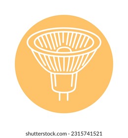 Halogen lamp black line icon. Pictogram for web page, mobile app, promo.