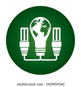 halogen lamp bulb light world eco friendly environment vector illustration