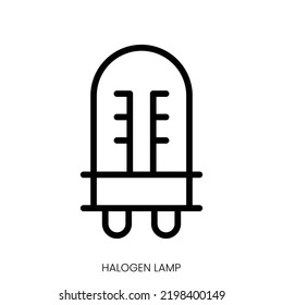 icono de la lámpara halógena. Diseño De Estilo De Arte De Línea Aislado En Fondo Blanco