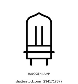 icono de la lámpara halógena. Diseño De Estilo De Arte De Línea Aislado En Fondo Blanco