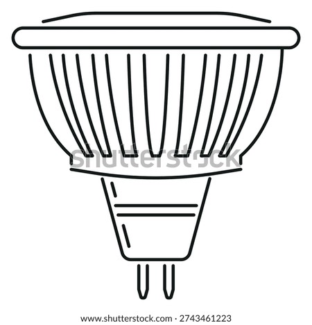 Halogen lamp line icon. Bright light illumination energy