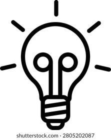 Halogen Lamp Line Icon and Vector
