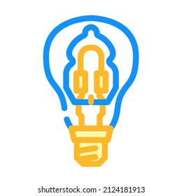 halogen light bulb color icon vector. halogen light bulb sign. isolated symbol illustration