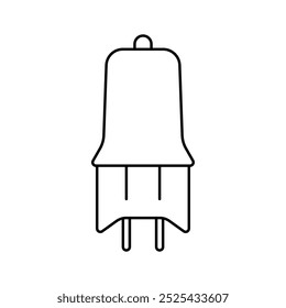 Halogen light bulb flat line icon editable stroke hand drawn vector object