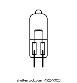 Halogen light bulb. Flat linear icon. Lighting equipment. Energy saving.