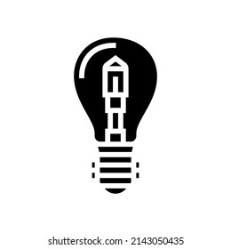 halogen light bulb glyph icon vector. halogen light bulb sign. isolated contour symbol black illustration