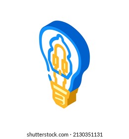 halogen light bulb isometric icon vector. halogen light bulb sign. isolated symbol illustration