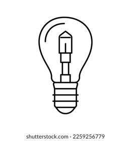 halogen light bulb line icon vector. halogen light bulb sign. isolated contour symbol black illustration