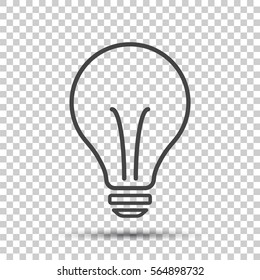 Halogen lightbulb icon. Light bulb sign. Electricity and idea symbol. Thin line icon on isolated background. Flat vector illustration.