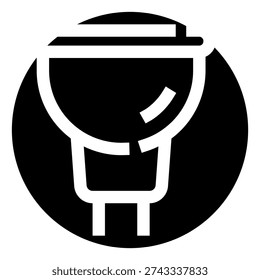 Halogen lightbulb icon on white background symbolizing innovation, technology, energy and illumination in a minimal, modern vector style for ui, web and branding projects