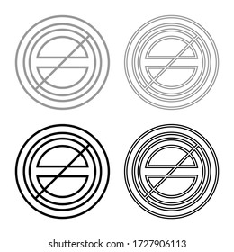 Halogen symbol type cooking surfaces sign utensil destination panel icon outline set black grey color vector illustration flat style image