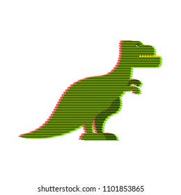 Halogram of dinosaur tyrannosaurus. Fantastic technology of future. Prehistoric predator. Vector illustration
