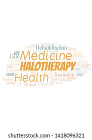 Halotherapy word cloud. Wordcloud made with text only.