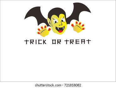 haloween dracula vector trick  or treat on top white background