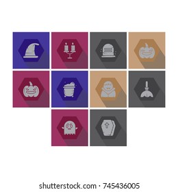 haloween icon set with long shadow