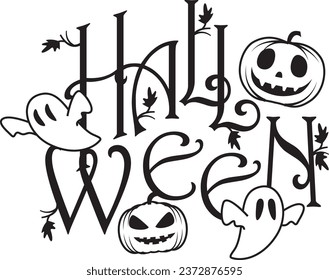 fantasma de la calabaza de la ilustración vectorial de la letra haloween 