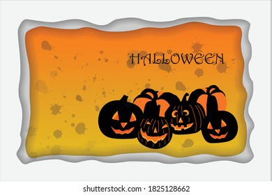 haloween scene in the suneset with the black and orange color about pumpkins.