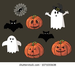 haloween set pumpkin spooki