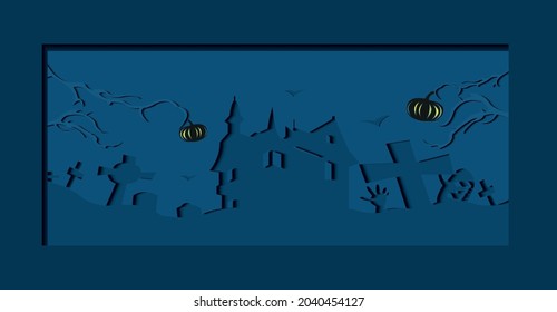 Haloween vector design paper cut