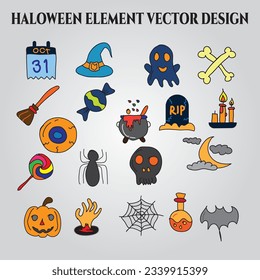 diseño de elementos vectoriales haloween para diseño de lanzamiento